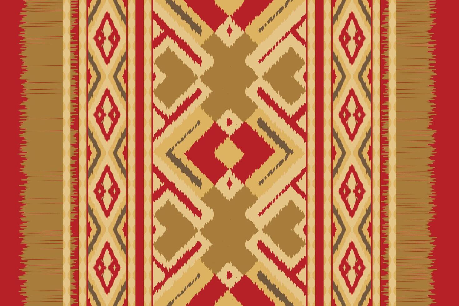 Ikat Fabric Paisley Embroidery Background. Ikat Floral Geometric Ethnic Oriental Pattern traditional.aztec Style Abstract illustration.design for Texture,fabric,clothing,wrapping,sarong. vector