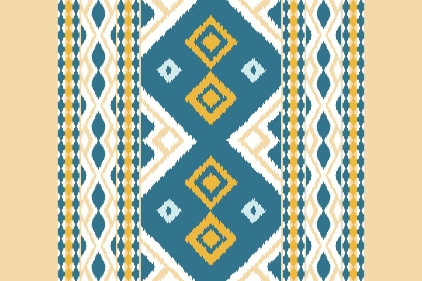 Ikat Damask Embroidery Background. Ikat Print Geometric Ethnic Oriental Pattern traditional.aztec Style Abstract illustration.design for Texture,fabric,clothing,wrapping,sarong. vector