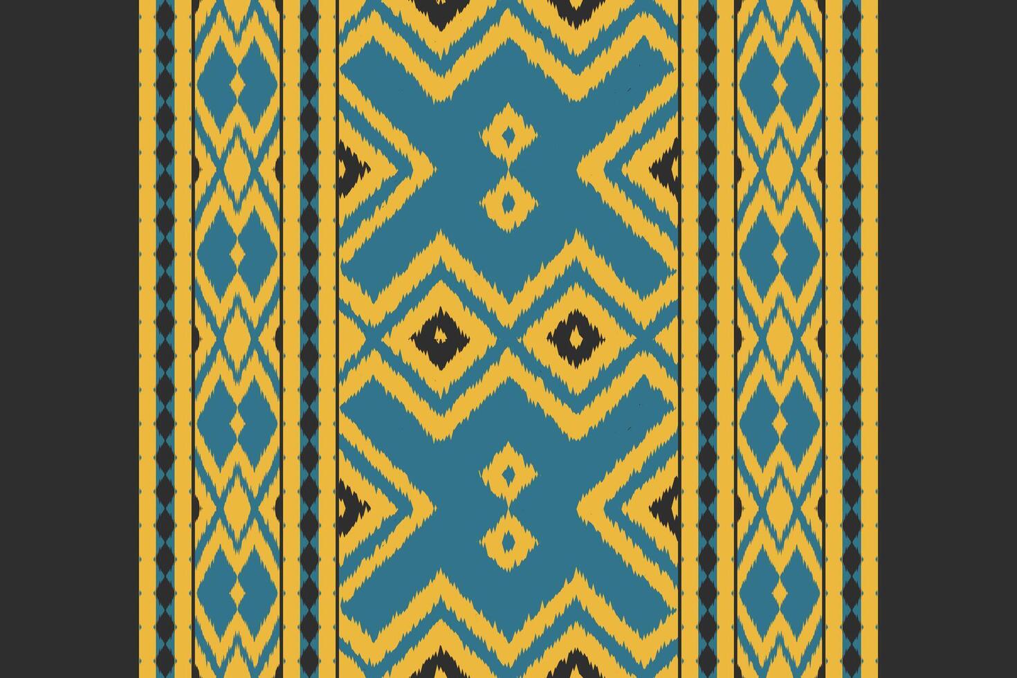 Ikat Paisley Pattern Embroidery Background. Ikat Geometric Ethnic Oriental Pattern traditional.aztec Style Abstract illustration.design for Texture,fabric,clothing,wrapping,sarong. vector
