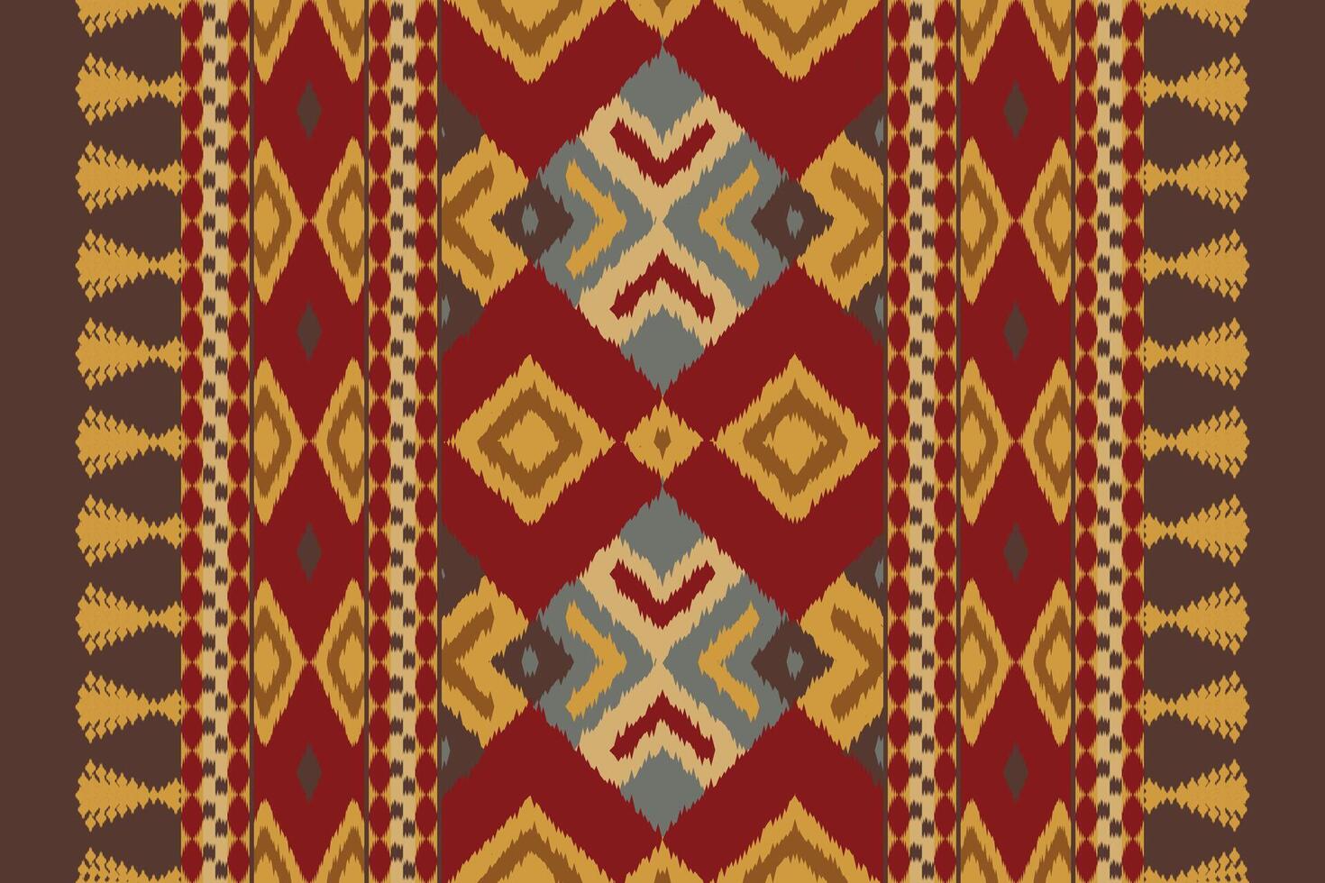 Ikat Paisley Pattern Embroidery Background. Ikat Pattern Geometric Ethnic Oriental Pattern Traditional. Ikat Aztec Style Abstract Design for Print Texture,fabric,saree,sari,carpet. vector