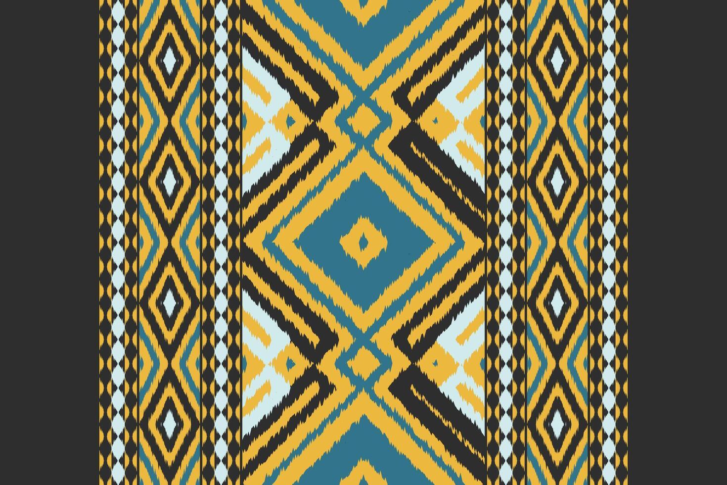 Ikat Paisley Pattern Embroidery Background. Ikat Texture Geometric Ethnic Oriental Pattern traditional.aztec Style Abstract illustration.design for Texture,fabric,clothing,wrapping,sarong. vector