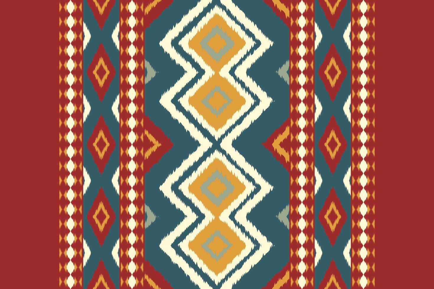 Motif Ikat Seamless Pattern Embroidery Background. Ikat Texture Geometric Ethnic Oriental Pattern traditional.aztec Style Abstract design for Texture,fabric,clothing,wrapping,sarong. vector