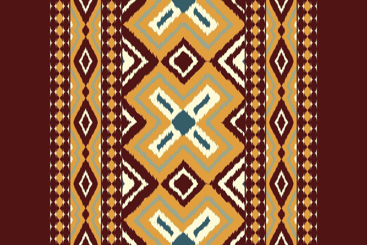 Motif Ikat Seamless Pattern Embroidery Background. Ikat Fabric Geometric Ethnic Oriental Pattern traditional.aztec Style Abstract design for Texture,fabric,clothing,wrapping,sarong. vector