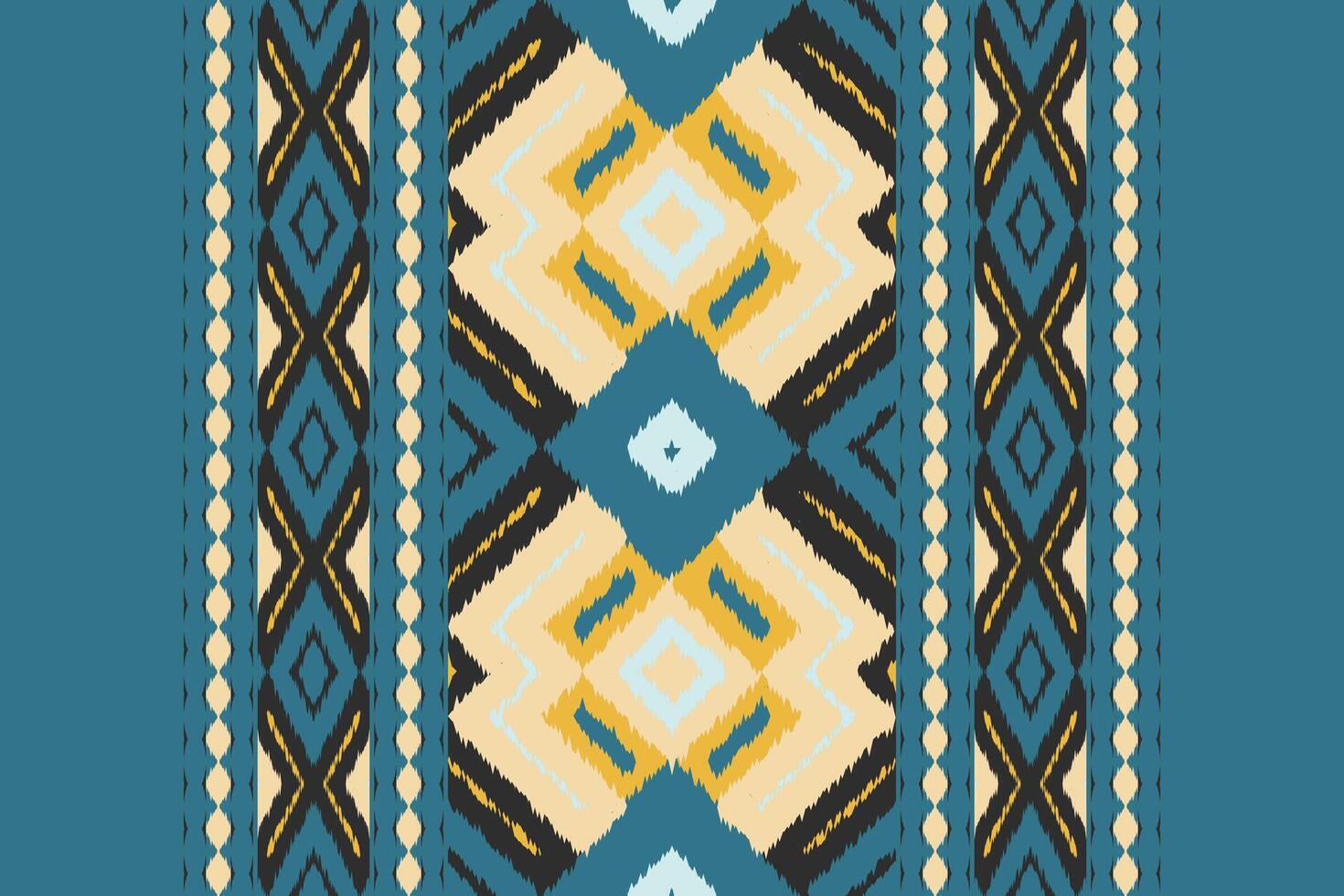 Motif Ikat Seamless Pattern Embroidery Background. Ikat Chevron Geometric Ethnic Oriental Pattern traditional.aztec Style Abstract design for Texture,fabric,clothing,wrapping,sarong. vector