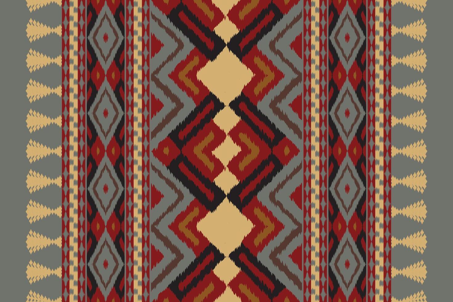 Ikat Paisley Pattern Embroidery Background. Ikat Stripes Geometric Ethnic Oriental Pattern traditional.aztec Style Abstract illustration.design for Texture,fabric,clothing,wrapping,sarong. vector
