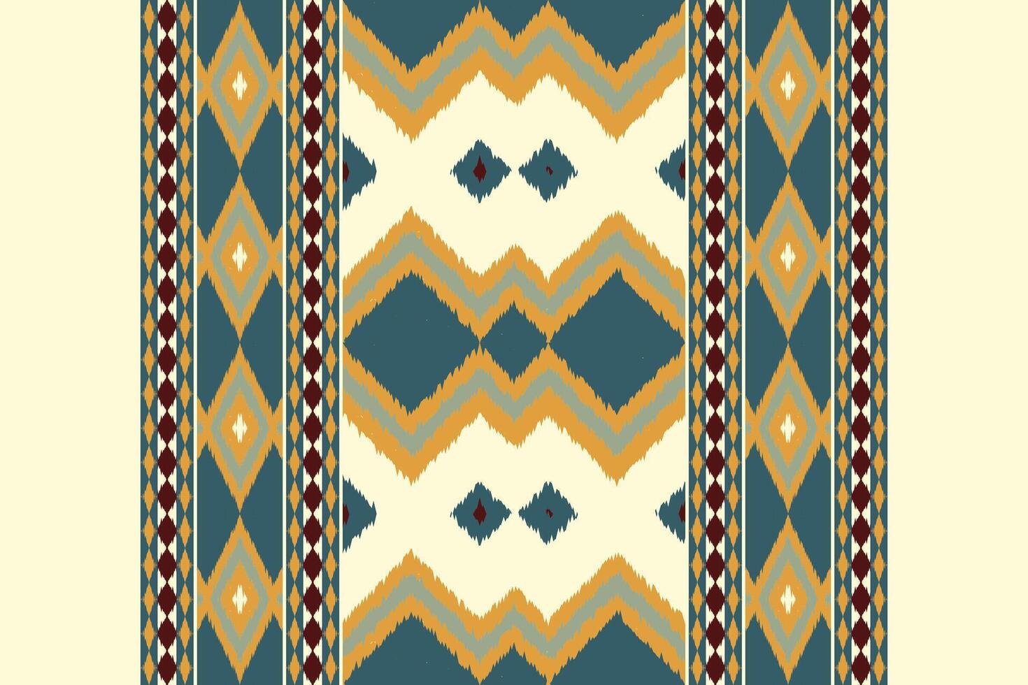 Motif Ikat Seamless Pattern Embroidery Background. Ikat Seamless Pattern Geometric Ethnic Oriental Pattern traditional.aztec Style Abstract design for Texture,fabric,clothing,wrapping,sarong. vector