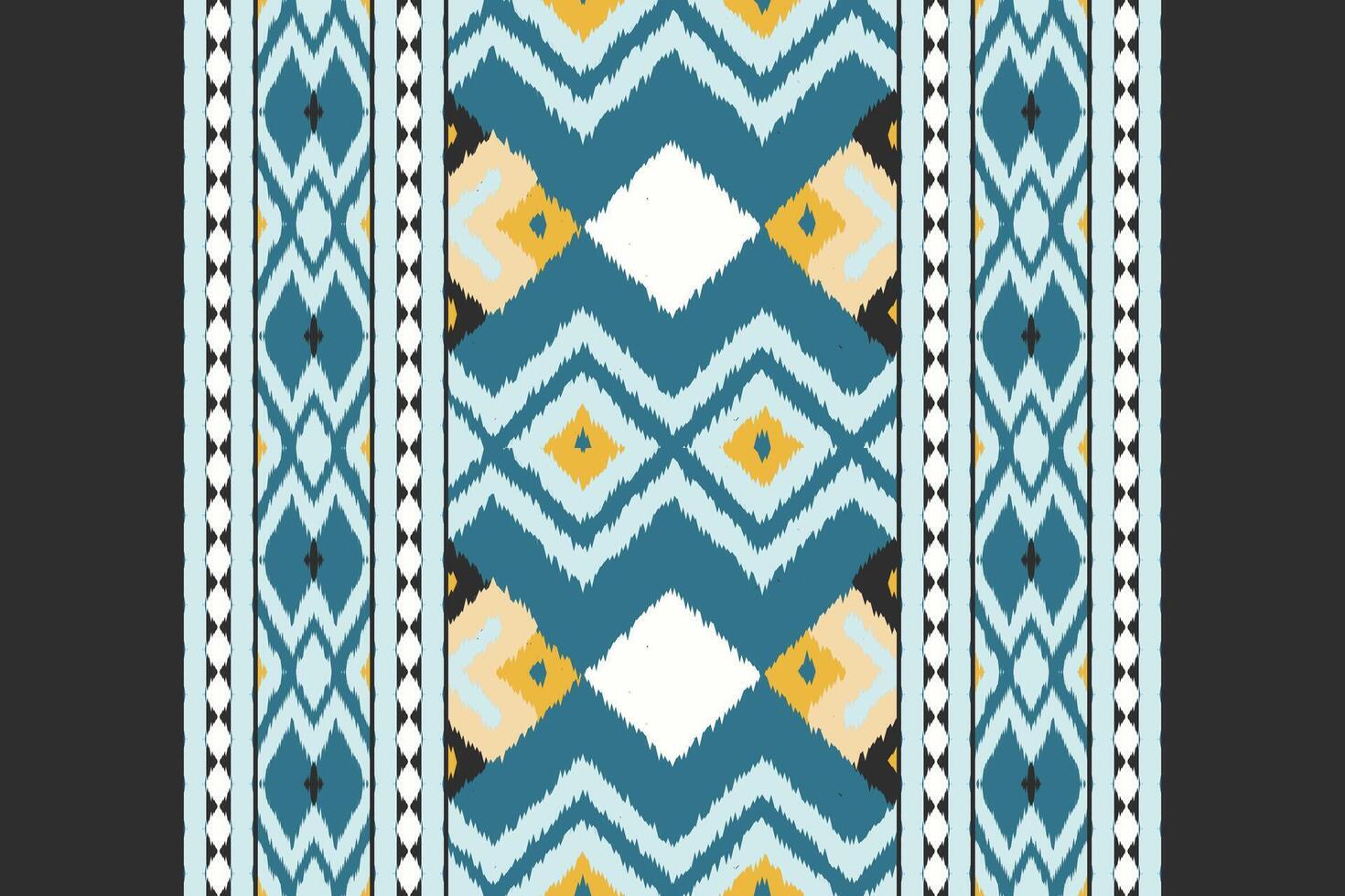 Motif Ikat Seamless Pattern Embroidery Background. Ikat Design Geometric Ethnic Oriental Pattern traditional.aztec Style Abstract design for Texture,fabric,clothing,wrapping,sarong. vector