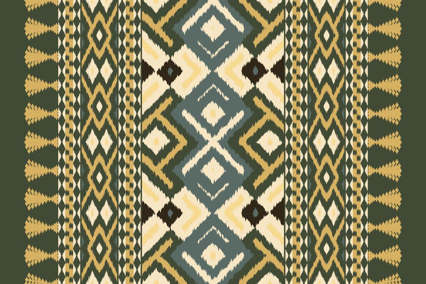Ikat Paisley Pattern Embroidery Background. Ikat Seamless Geometric Ethnic Oriental Pattern traditional.aztec Style Abstract design for Texture,fabric,clothing,wrapping,sarong. vector