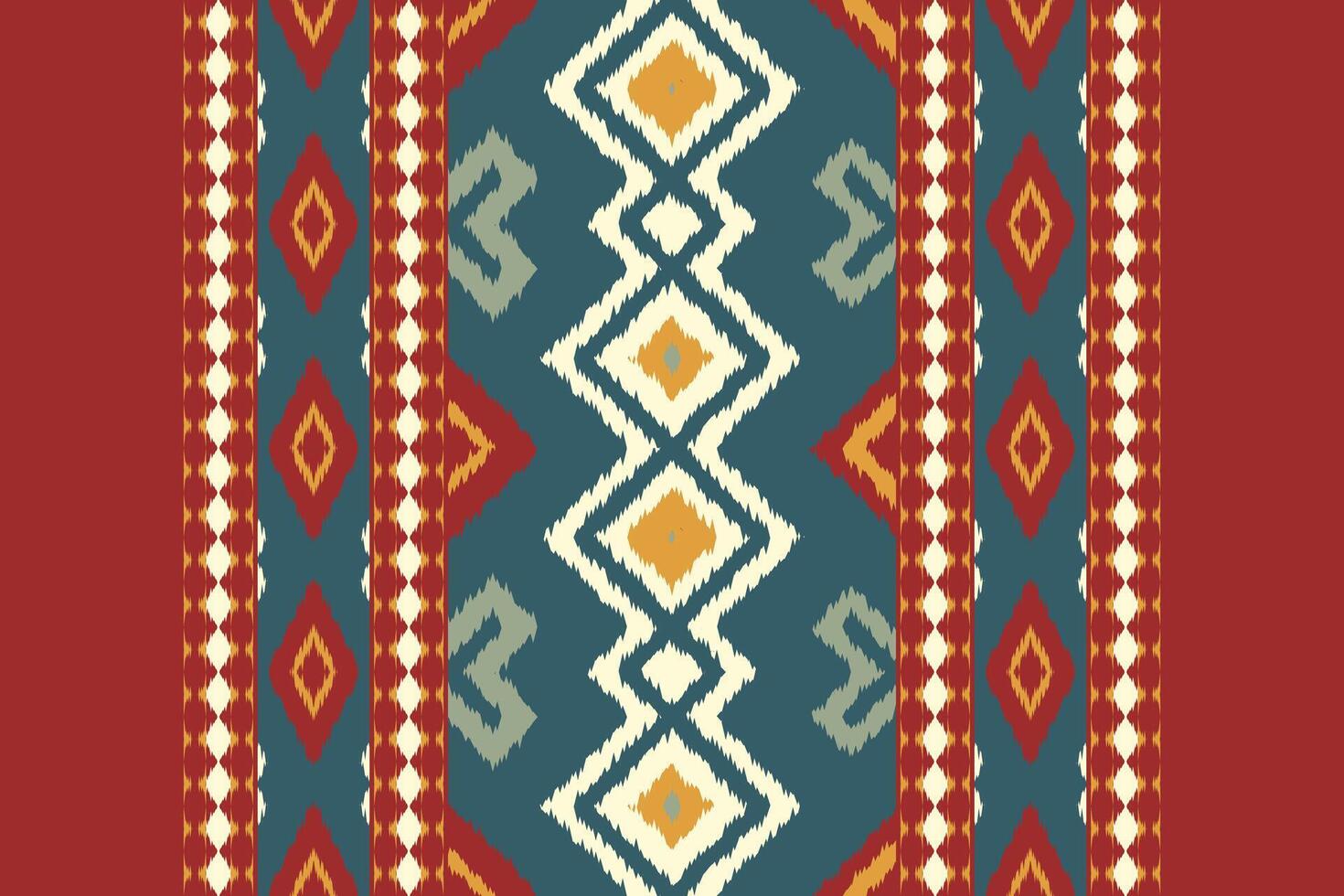 Motif Ikat Seamless Pattern Embroidery Background. Ikat Triangle Geometric Ethnic Oriental Pattern Traditional. Ikat Aztec Style Abstract Design for Print Texture,fabric,saree,sari,carpet. vector