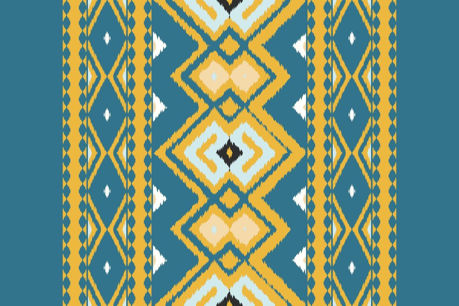 Ikat Paisley Pattern Embroidery Background. Ikat Stripe Geometric Ethnic Oriental Pattern traditional.aztec Style Abstract illustration.design for Texture,fabric,clothing,wrapping,sarong. vector