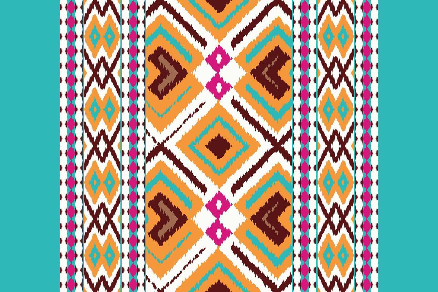 Motif Ikat Paisley Embroidery Background. Ikat Print Geometric Ethnic Oriental Pattern traditional.aztec Style Abstract illustration.design for Texture,fabric,clothing,wrapping,sarong. vector
