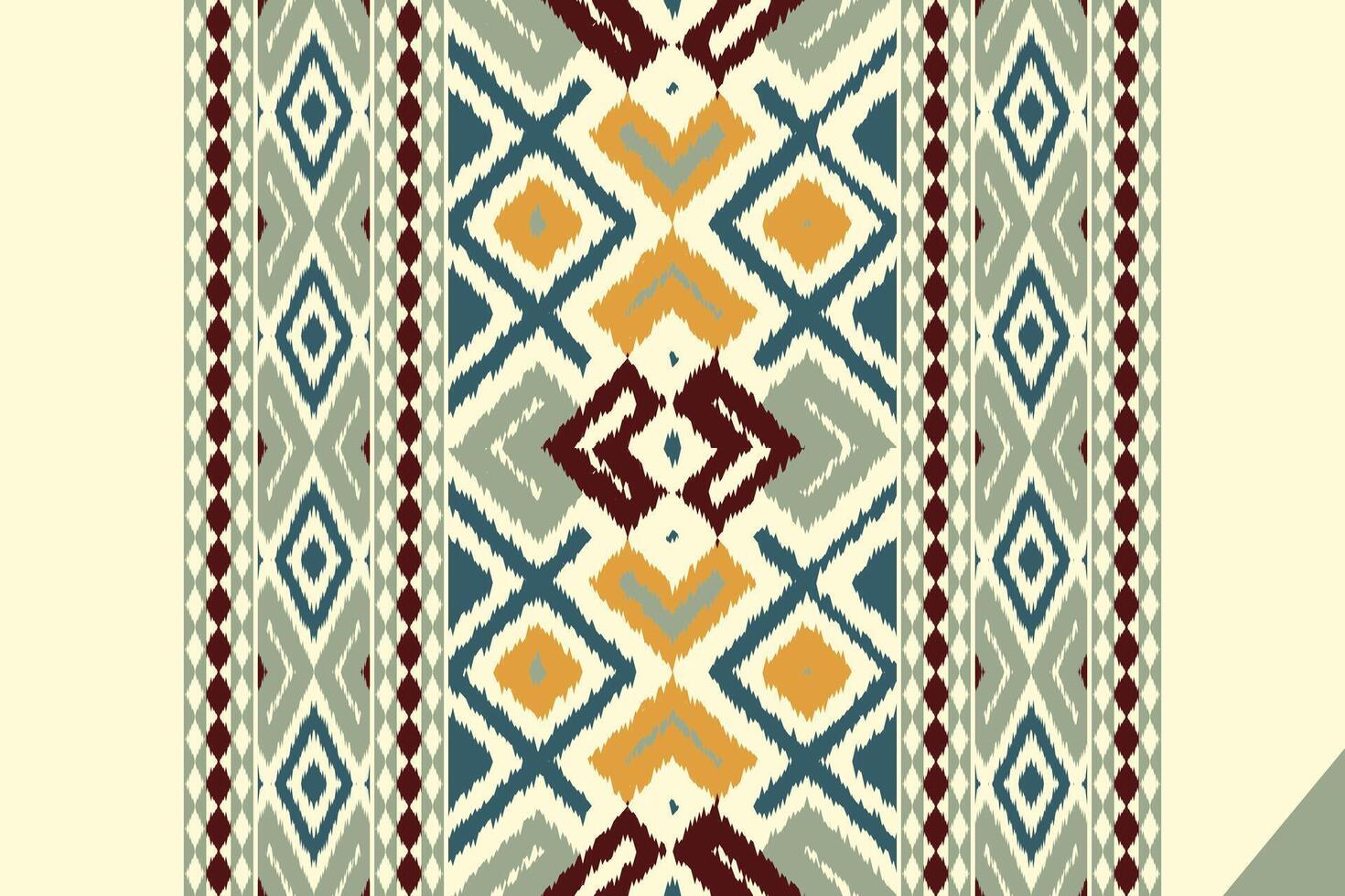 Ikat Seamless Pattern Embroidery Background. Ikat Aztec Geometric Ethnic Oriental Pattern traditional.aztec Style Abstract illustration.design for Texture,fabric,clothing,wrapping,sarong. vector