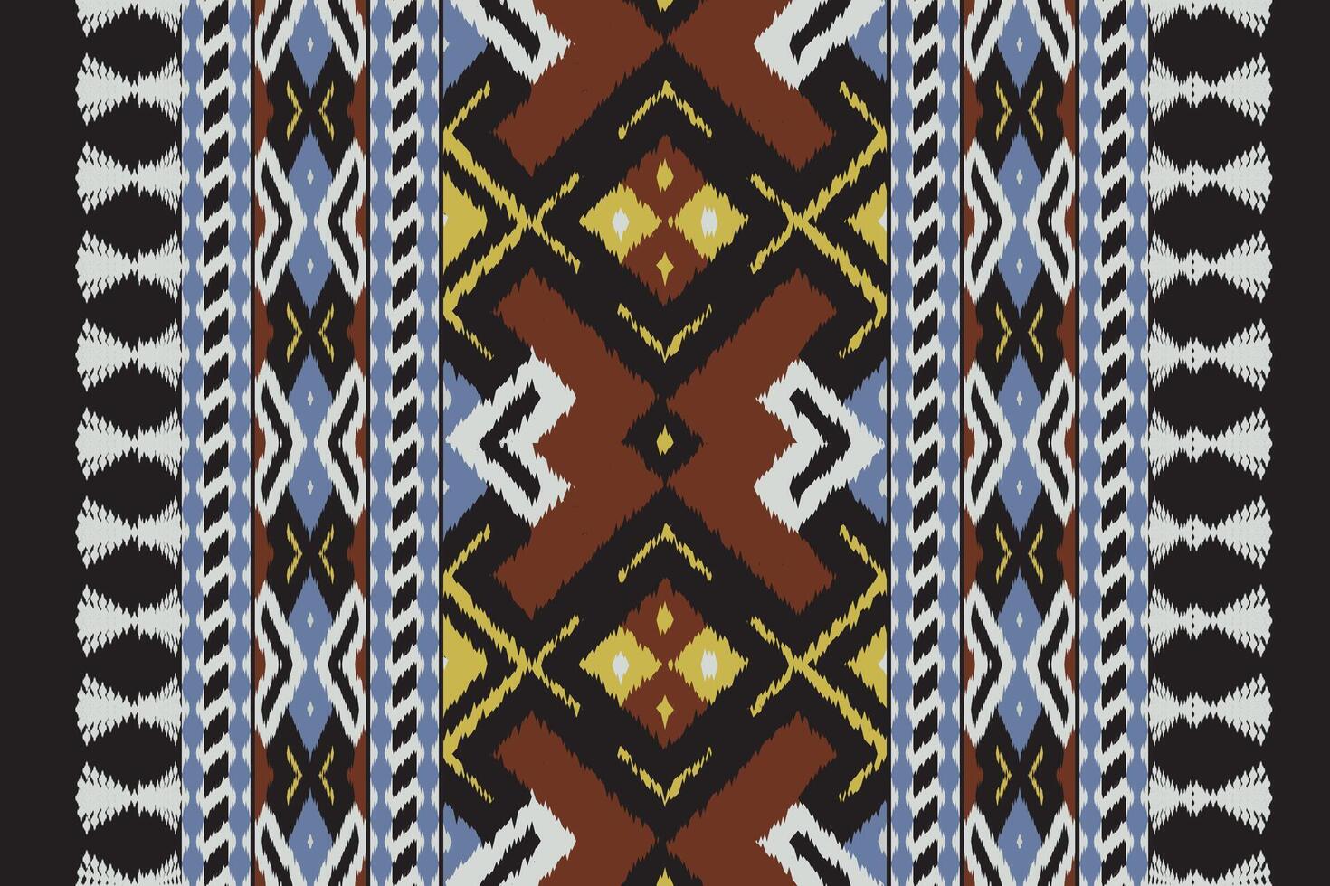 Ikat Damask Paisley Embroidery Background. Ikat Flowers Geometric Ethnic Oriental Pattern Traditional. Ikat Aztec Style Abstract Design for Print Texture,fabric,saree,sari,carpet. vector