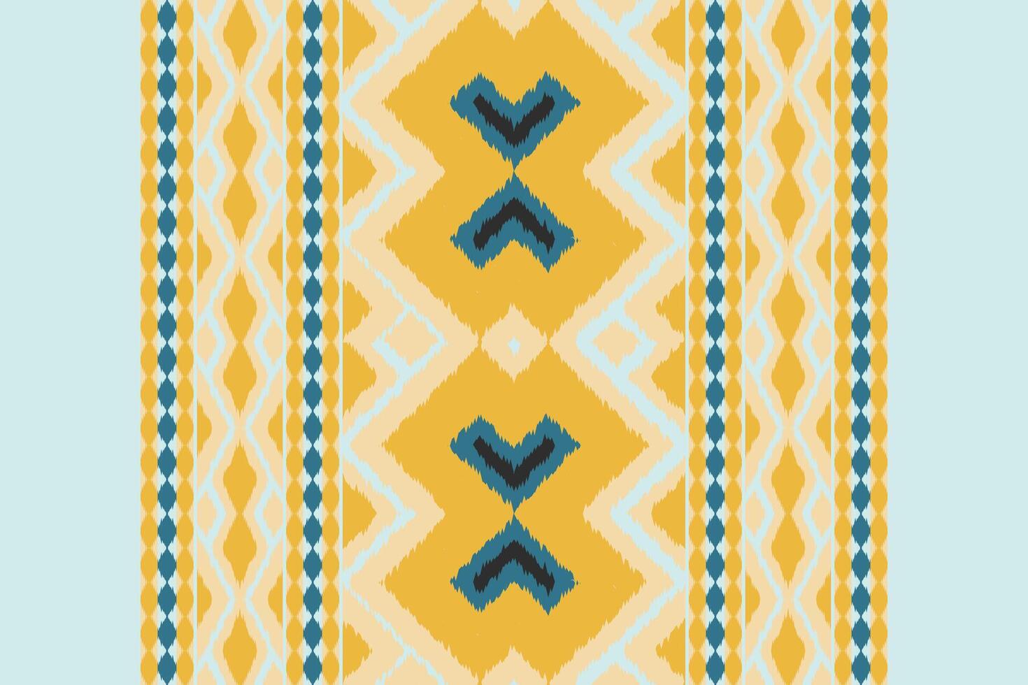 Ikat Damask Embroidery Background. Ikat Flower Geometric Ethnic Oriental Pattern traditional.aztec Style Abstract illustration.design for Texture,fabric,clothing,wrapping,sarong. vector