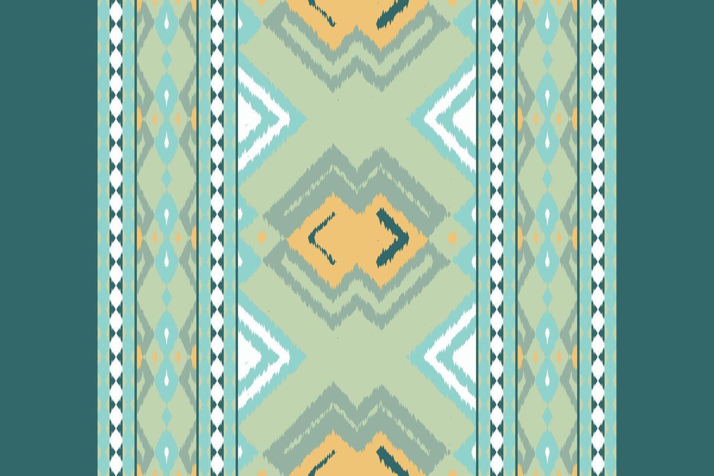 Ikat Floral Paisley Embroidery Background. Ikat Fabric Geometric Ethnic Oriental Pattern Traditional. Ikat Aztec Style Abstract Design for Print Texture,fabric,saree,sari,carpet. vector