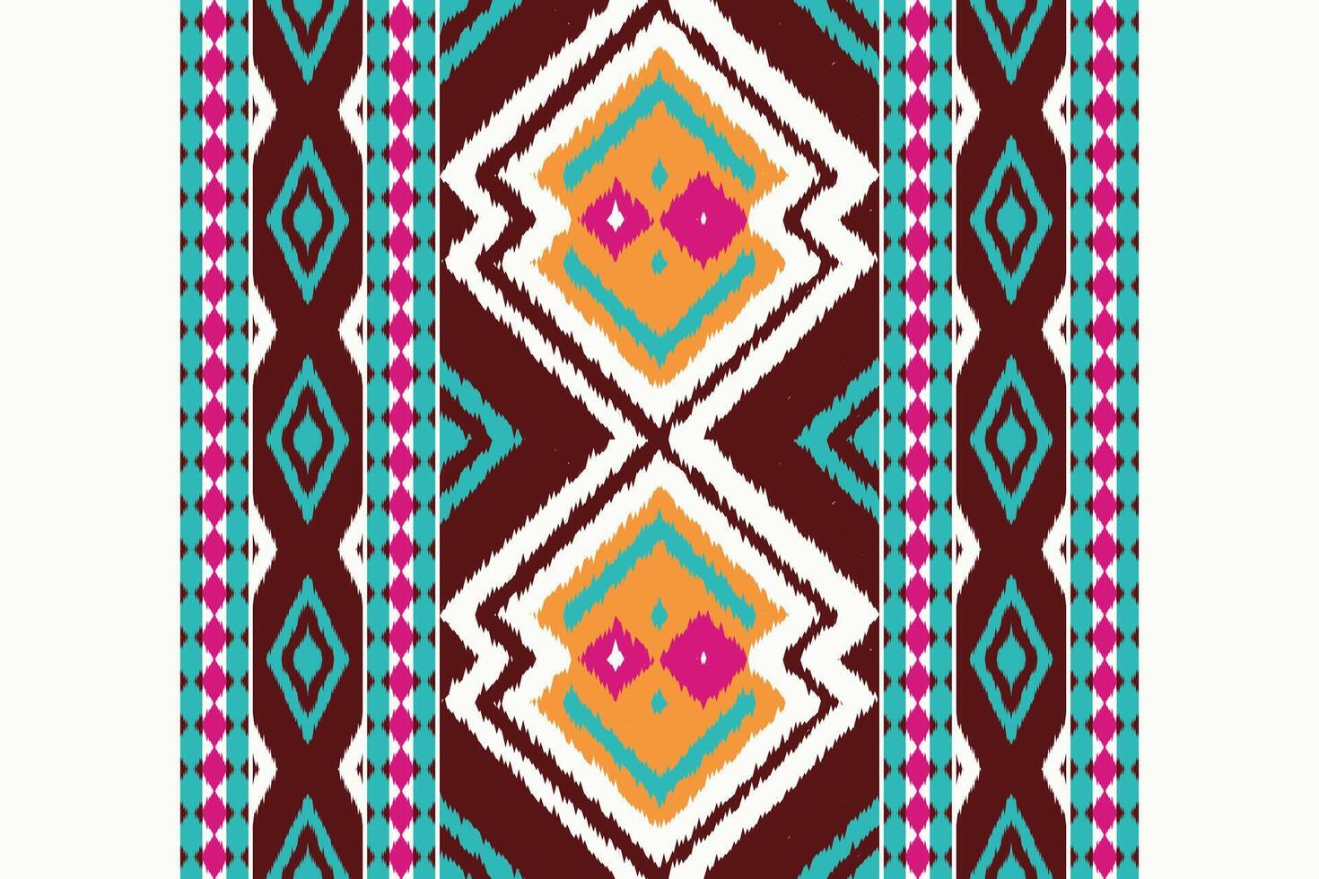 Motif Ikat Paisley Embroidery Background. Ikat Flowers Geometric Ethnic Oriental Pattern traditional.aztec Style Abstract illustration.design for Texture,fabric,clothing,wrapping,sarong. vector
