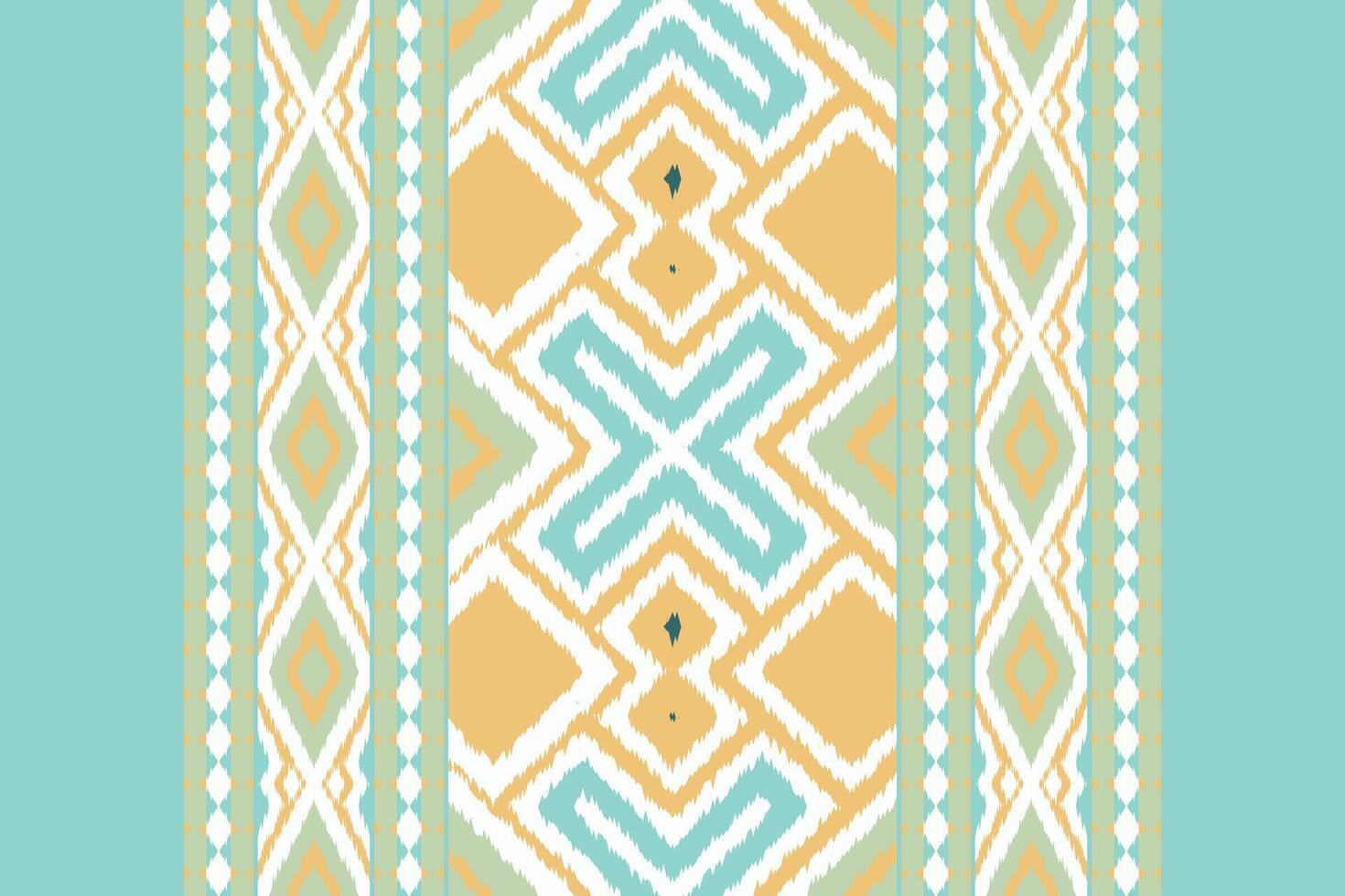 Ikat Floral Paisley Embroidery Background. Ikat Patterns Geometric Ethnic Oriental Pattern traditional.aztec Style Abstract illustration.design for Texture,fabric,clothing,wrapping,sarong. vector