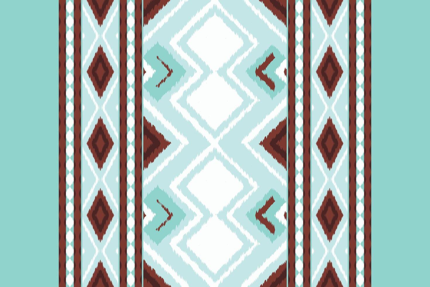 Ikat Floral Paisley Embroidery Background. Ikat Design Geometric Ethnic Oriental Pattern traditional.aztec Style Abstract illustration.design for Texture,fabric,clothing,wrapping,sarong. vector