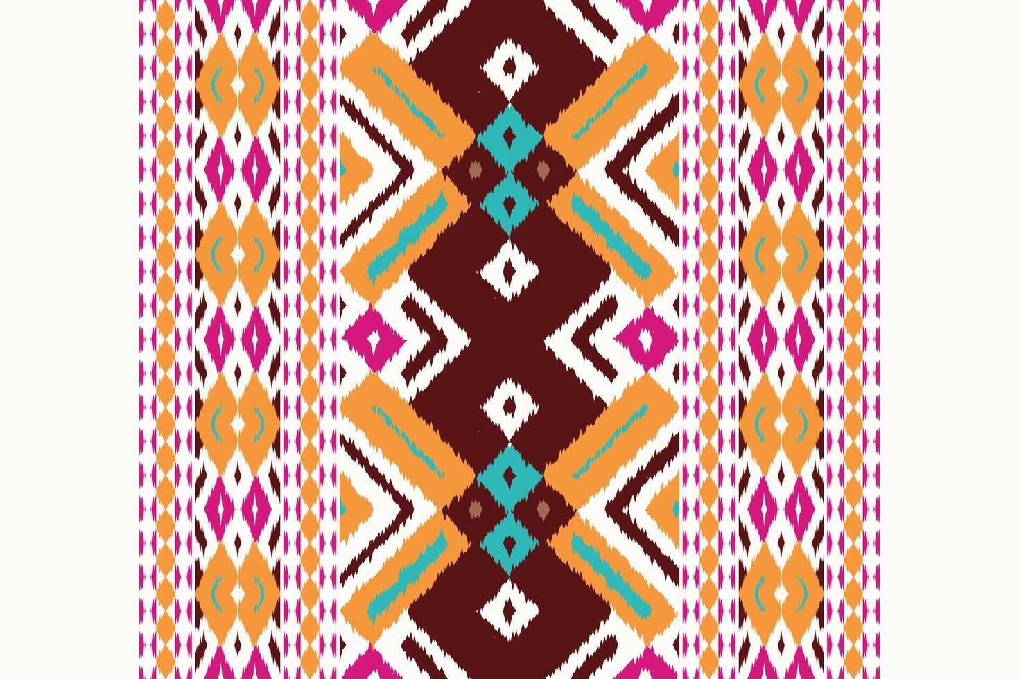 Ikat Fabric Paisley Embroidery Background. Ikat Design Geometric Ethnic Oriental Pattern traditional.aztec Style Abstract illustration.design for Texture,fabric,clothing,wrapping,sarong. vector