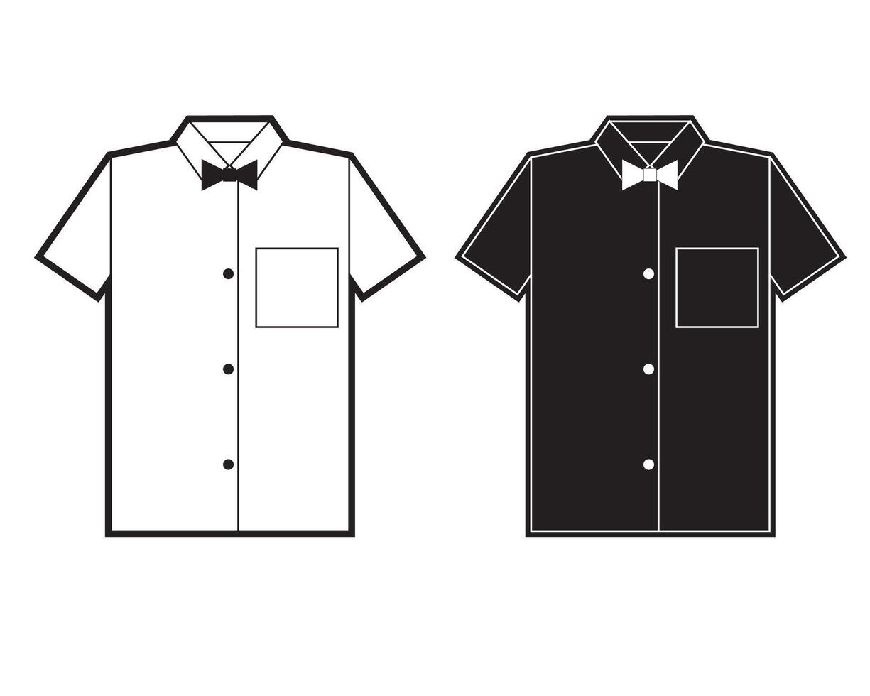 waiter uniform shirt with bow tie icon vector