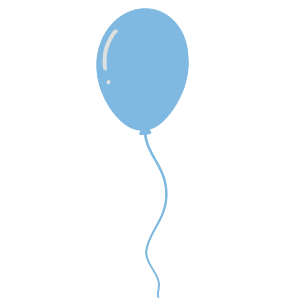 Blue Balloon with String Clip Art png