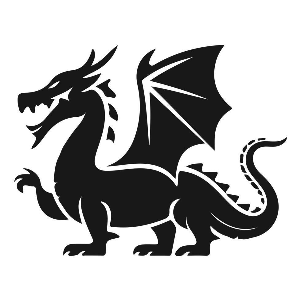 Chinese New Year dragon bold line art style vector