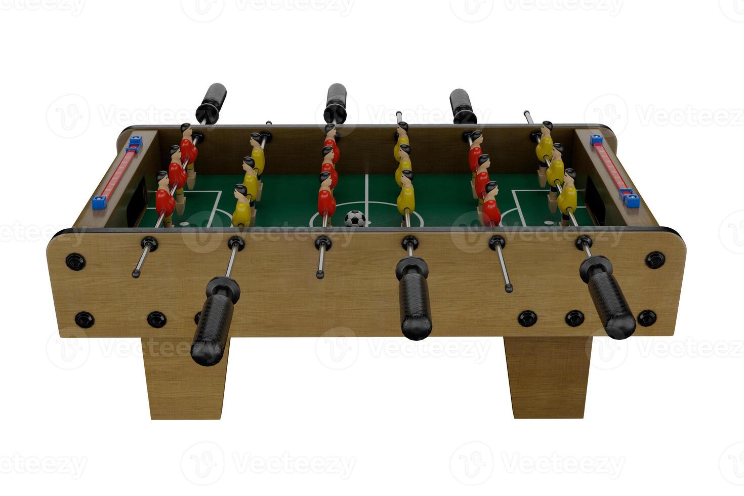 3d rendering foosball on wooden table photo
