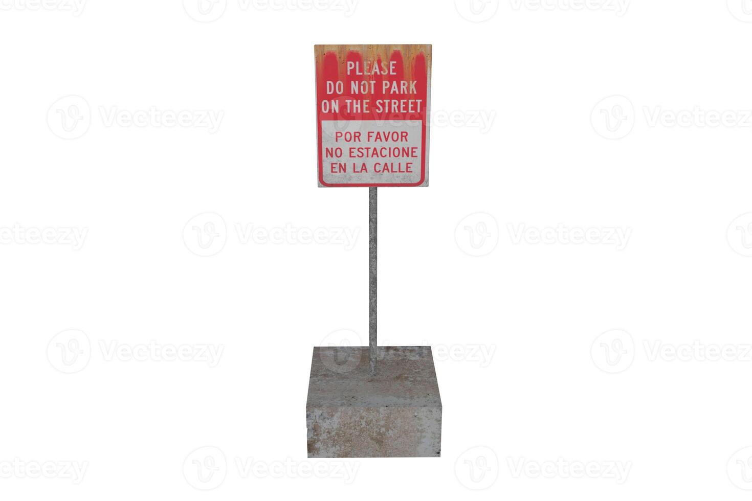 3d rendering traffic sign of no parking on the street photo