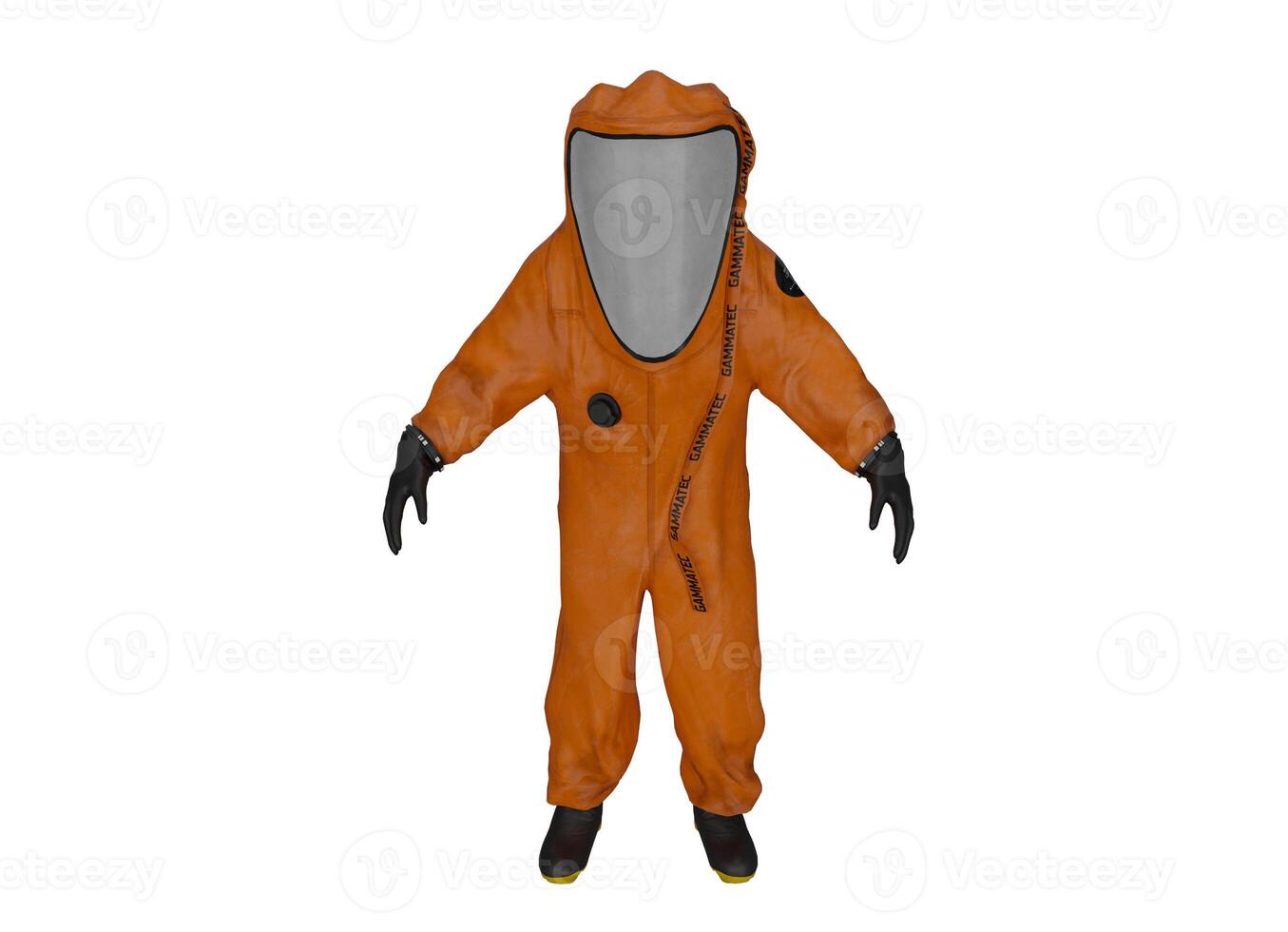 3d render of hazmat suit, protective uniform photo