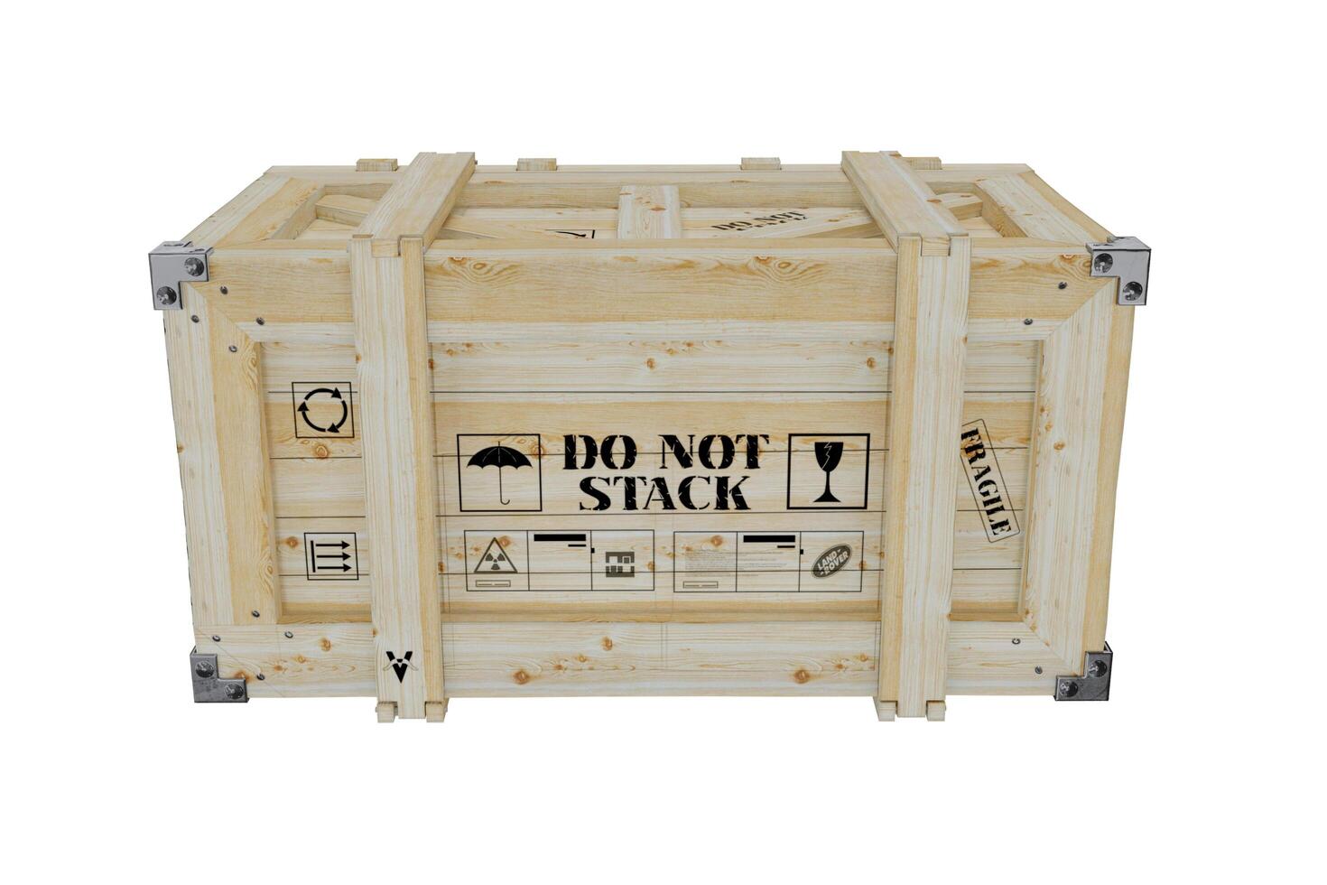 3d rendering wooden shipping box photo