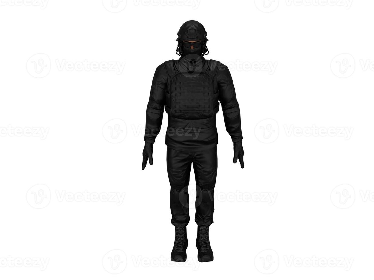 3d rendering character swat police special commando photo