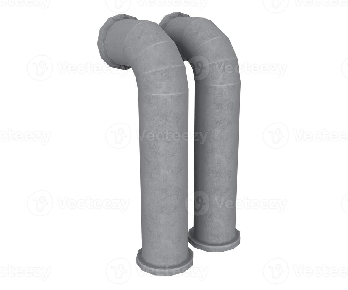 3d rendering industrial pipe isolated on white background photo
