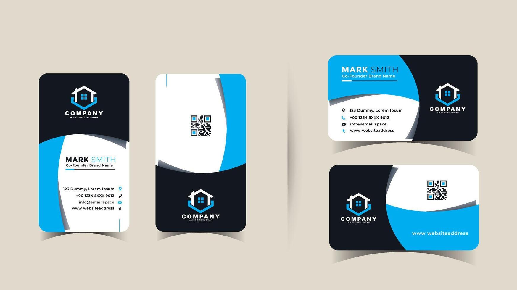 Modern creative professional business card template design. vector