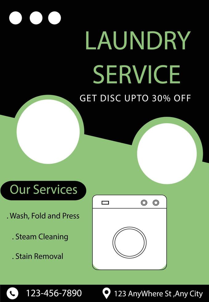laundry promotion flyer vector