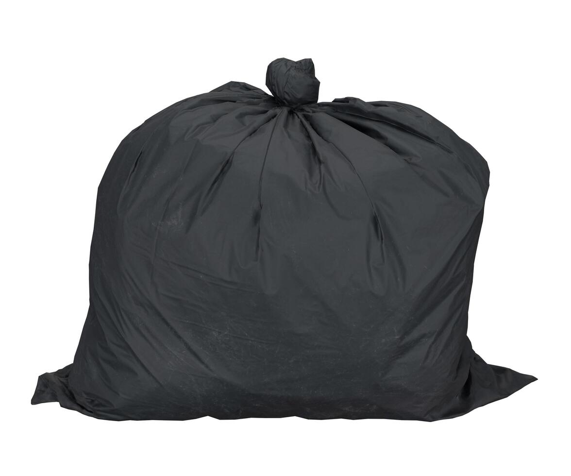 3d rendering realistic black garbage bag photo
