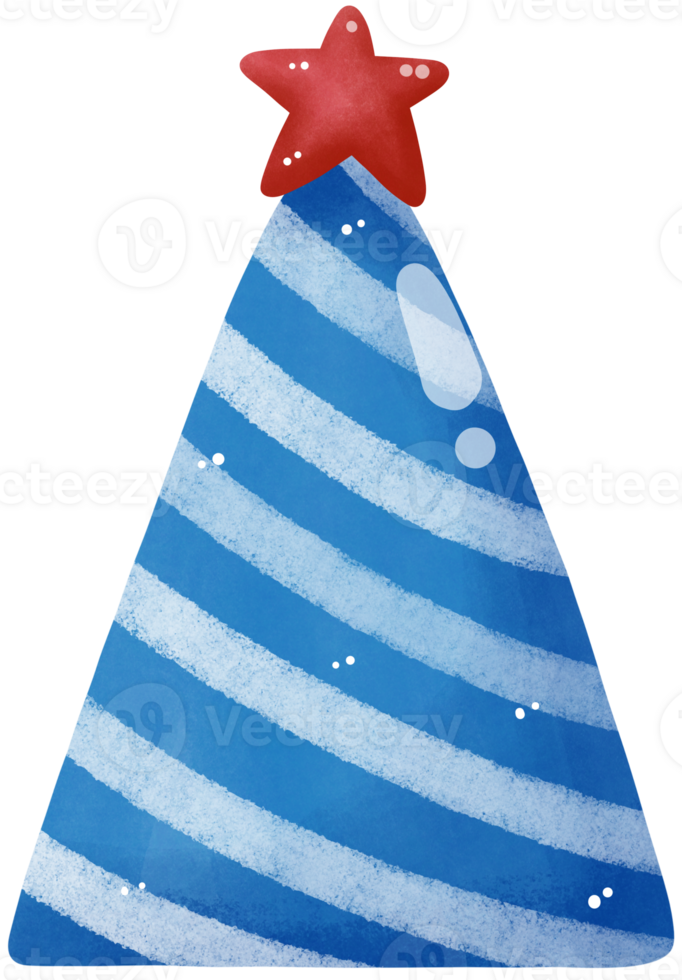 Stripe Party blue hat for Independence day png