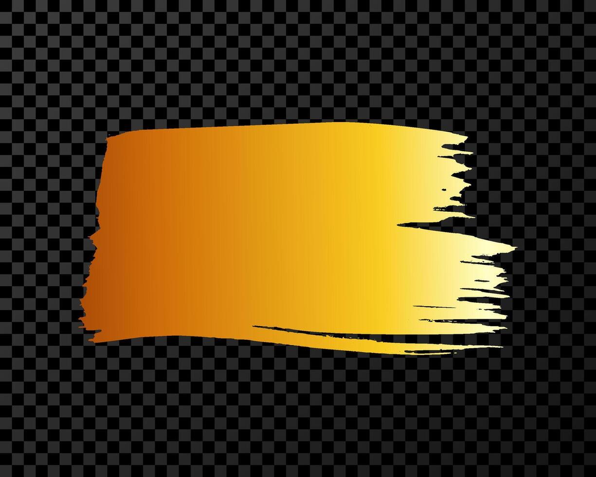 Gold brush stroke on dark background vector