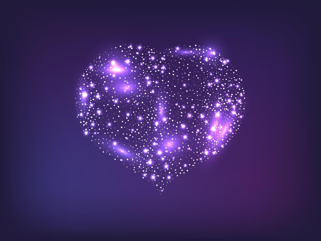 Neon heart on dark background vector