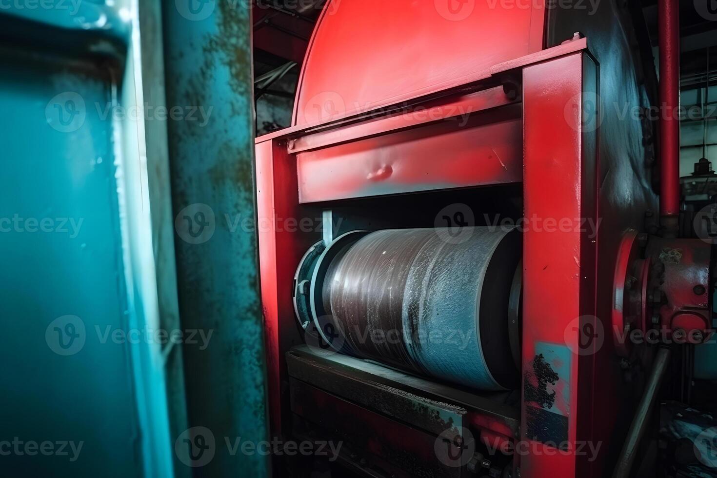 Large offset printing press or magazine running. Neural network photo