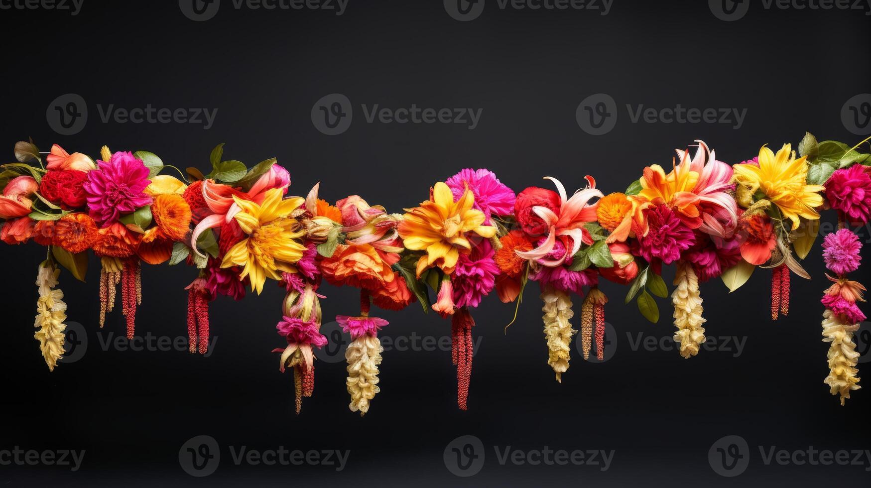 Flower garland for Diwali. Neural network photo