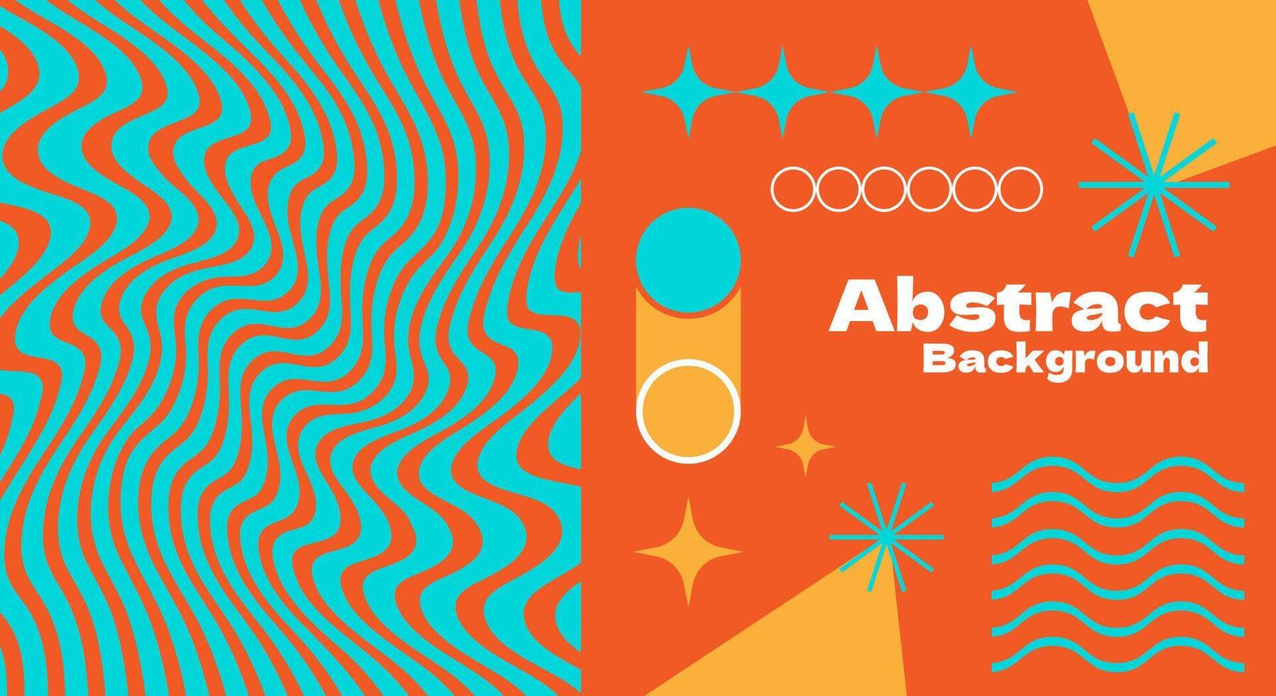 Groovy psychedelic with flat geometric background vector