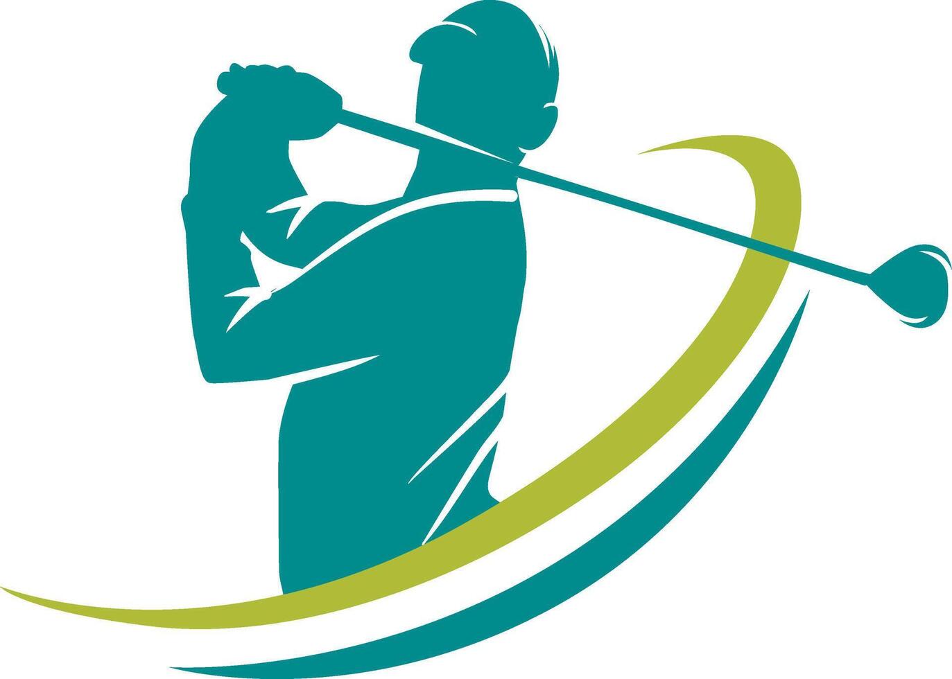 The man plays golf. Club swing. Golfer plays logo on a white background. Background excluded vector