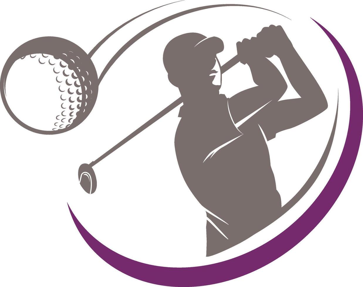 The man plays golf. Club swing. Golfer plays logo on a white background. Background excluded vector