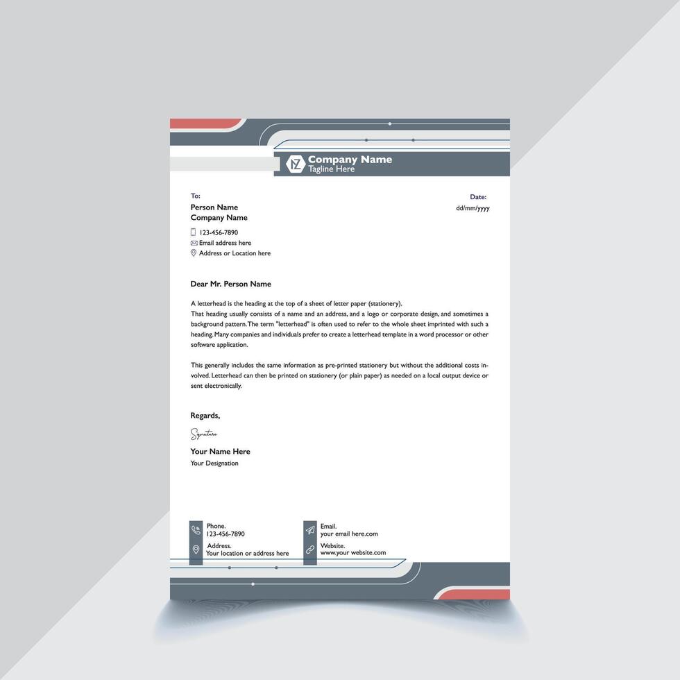 Corporate letterhead template deign for all kinds of uses vector