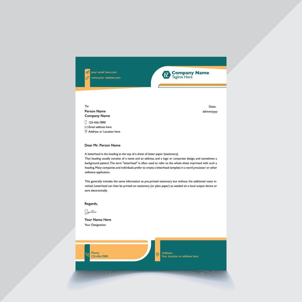 Corporate letterhead template design for all kinds of uses vector