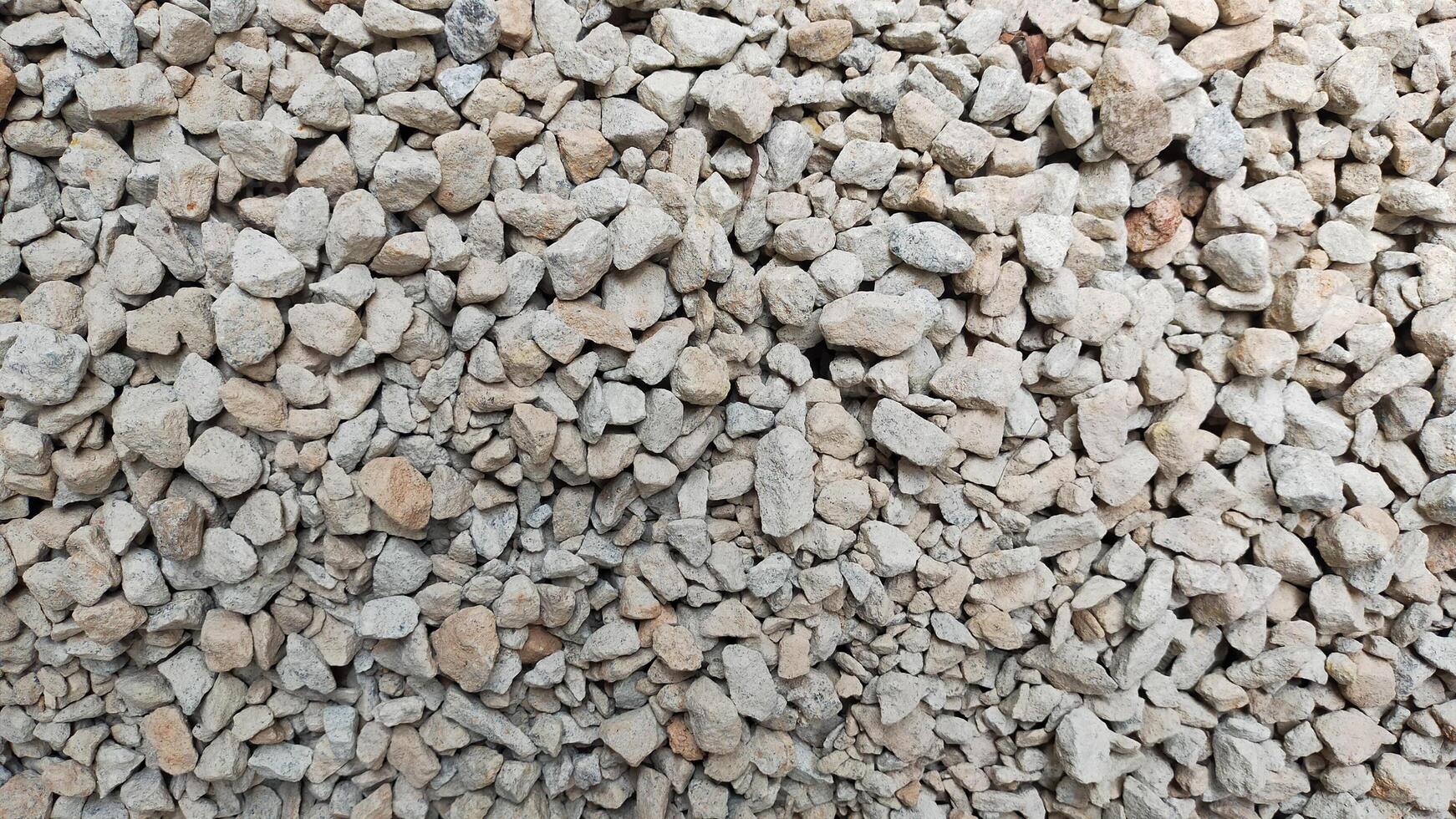 Close Up of Light Gray Gravel Texture with Various Rock Sizes for Construction and Landscaping Projects photo