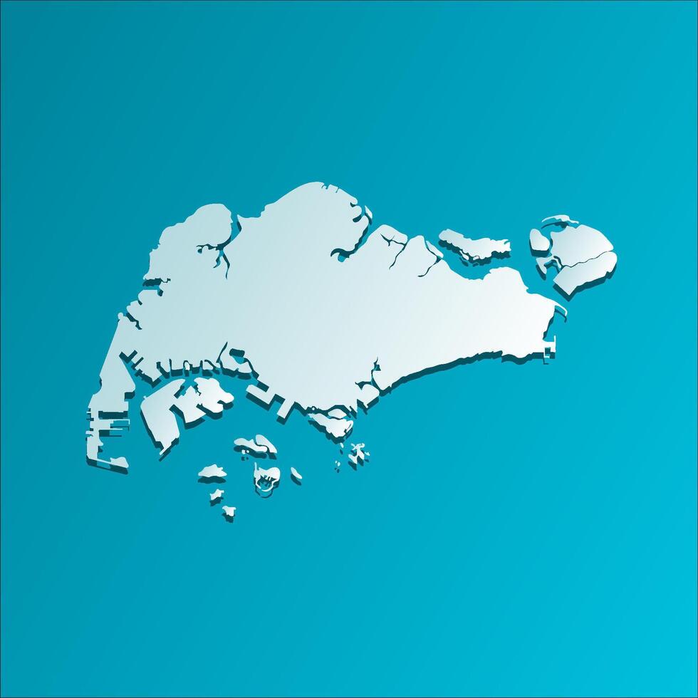isolated simplified illustration icon with blue silhouette of Singapore map. Dark blue background vector