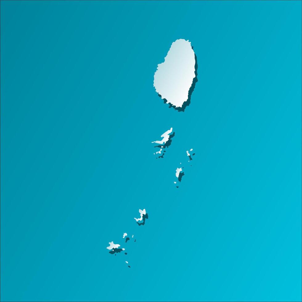 isolated simplified illustration icon with blue silhouette of Saint Vincent and the Grenadines map. Dark blue background vector