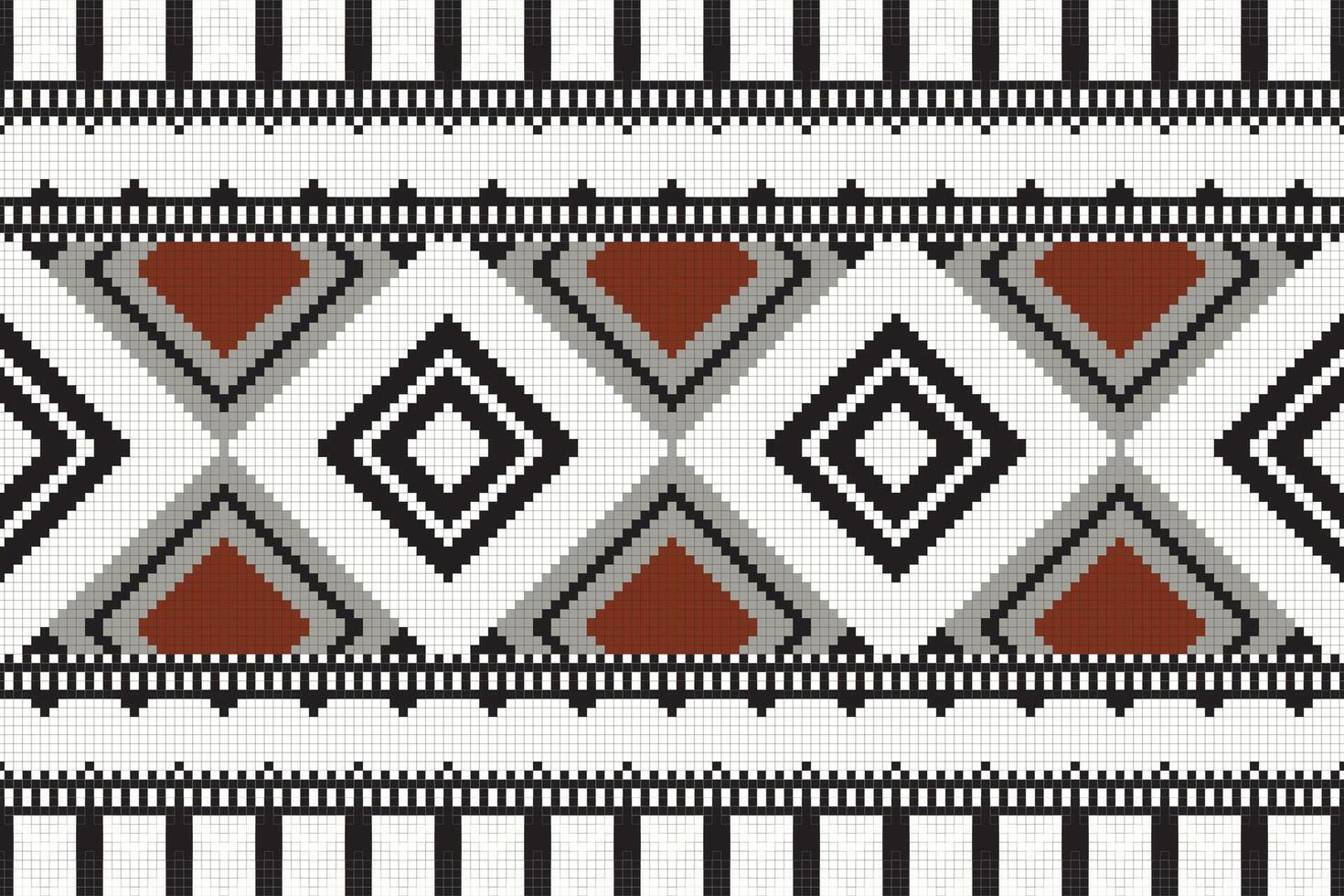 Motif Ikat Seamless Pattern Embroidery Background. Ikat Stripe Geometric Ethnic Oriental Pattern traditional.aztec Style Abstract design for Texture,fabric,clothing,wrapping,sarong. vector