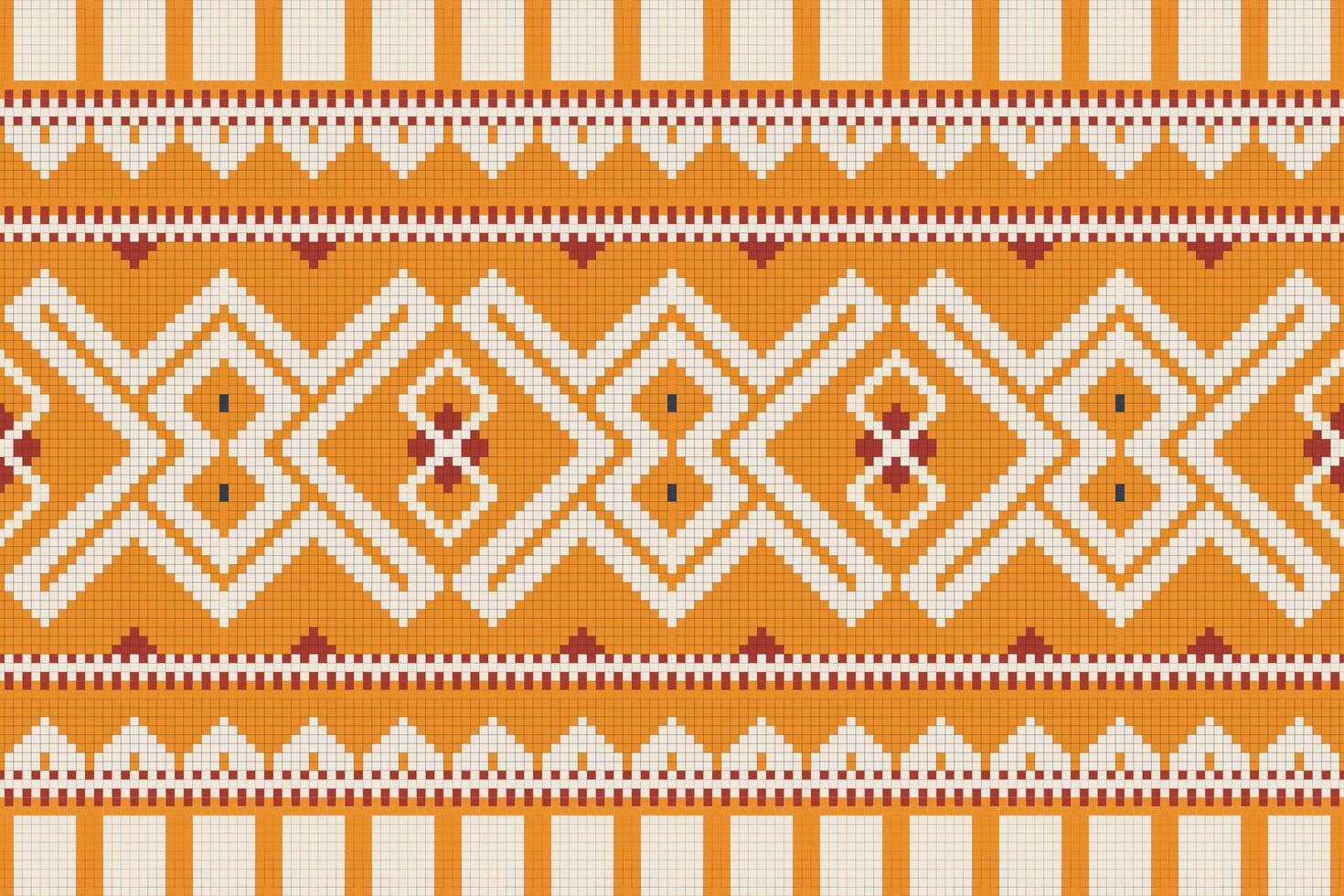 Ikat Fabric Paisley Embroidery Background. Ikat Aztec Geometric Ethnic Oriental Pattern traditional.aztec Style Abstract illustration.design for Texture,fabric,clothing,wrapping,sarong. vector
